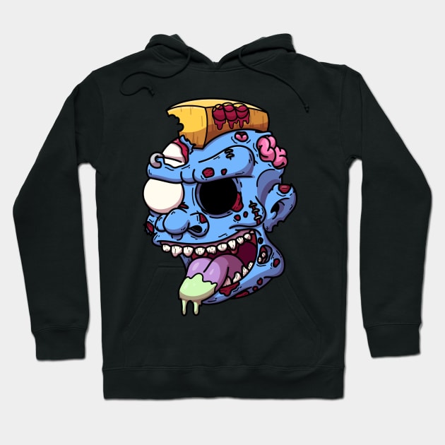 Cartoon Punk Rock Zombie Head Hoodie by TheMaskedTooner